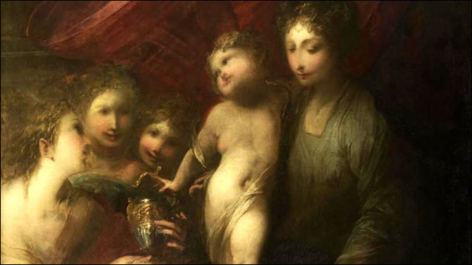 Valerio Castello, La Vierge à l’enfant servie par des anges - Mudia